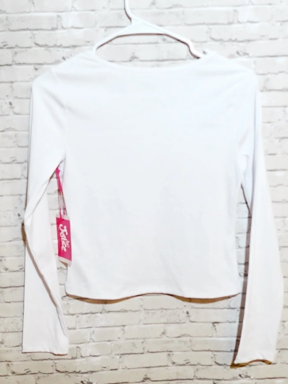 NWT Justice Girls Base Layer Long Sleeve Top - White - L 12/14